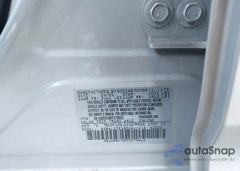 2021 Nissan Sentra Sv Xtronic Cvt z USA, uszkodzony, nr VIN 3N1AB8CV0MY279663